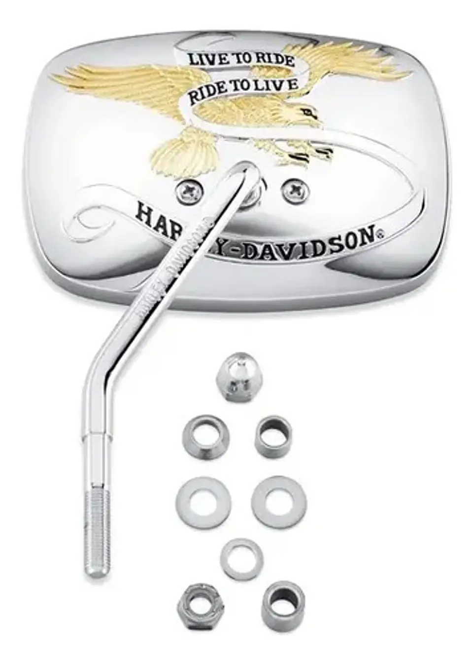 Harley-davidson Live To Ride Short Stem Mirror - Pair 2