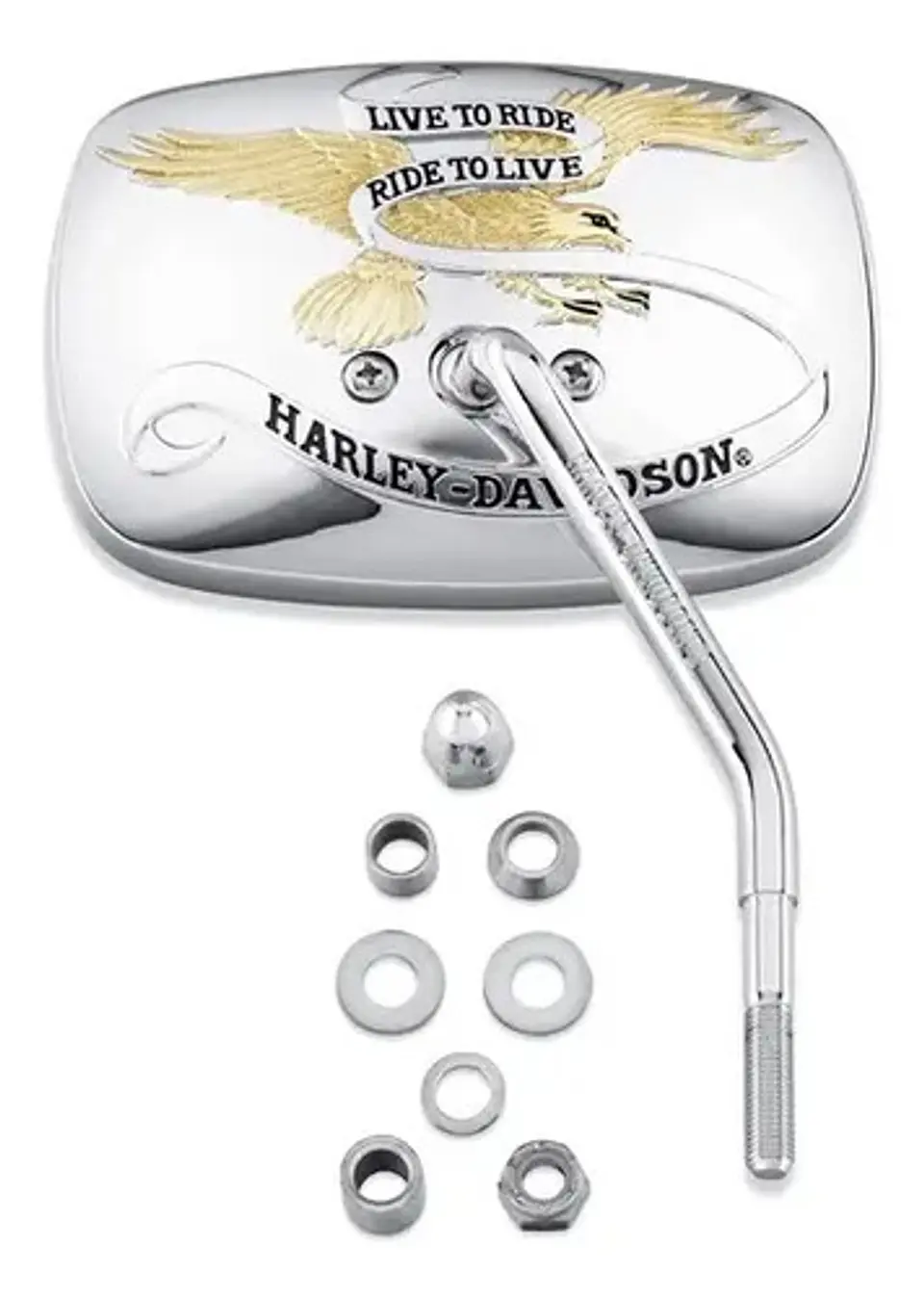 Harley-davidson Live To Ride Short Stem Mirror - Pair 3