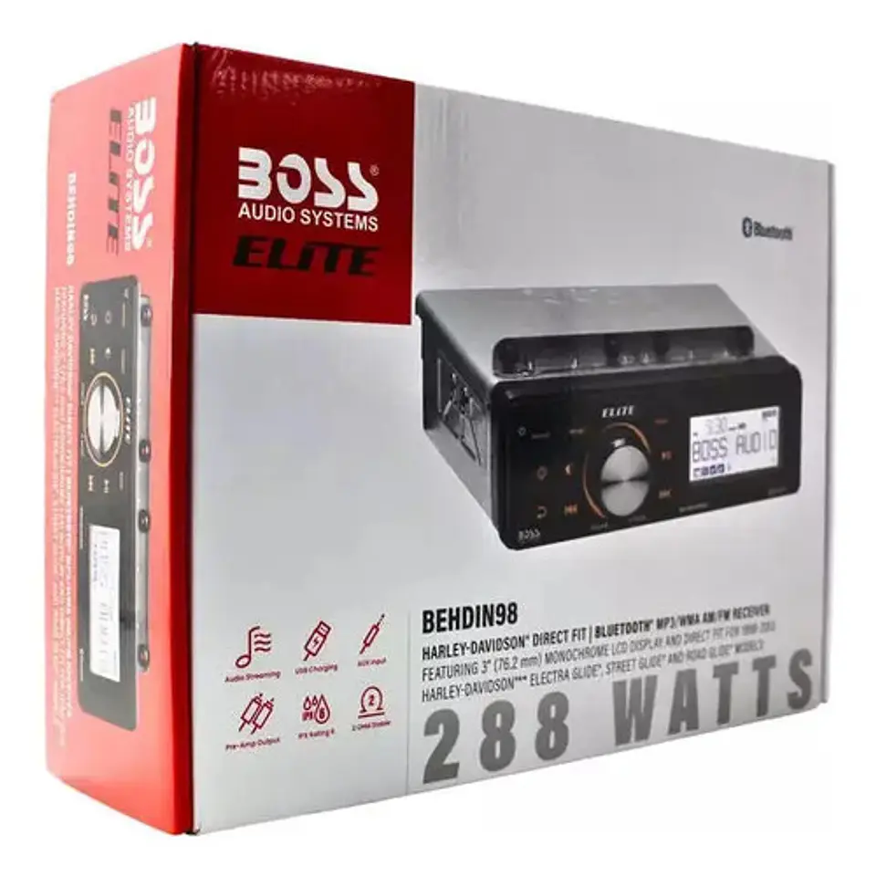 Boss Elite Radio Harley 1998-2013 Bluetooth Mp3 Am/fm 5