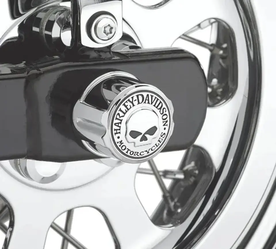 Harley-davidson 08-25 Willie G Skull Rear Axle Nut Covers 1