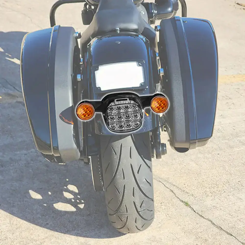 Tcmt Lanterna Traseira Led + Setas Para Harley Low Rider 6