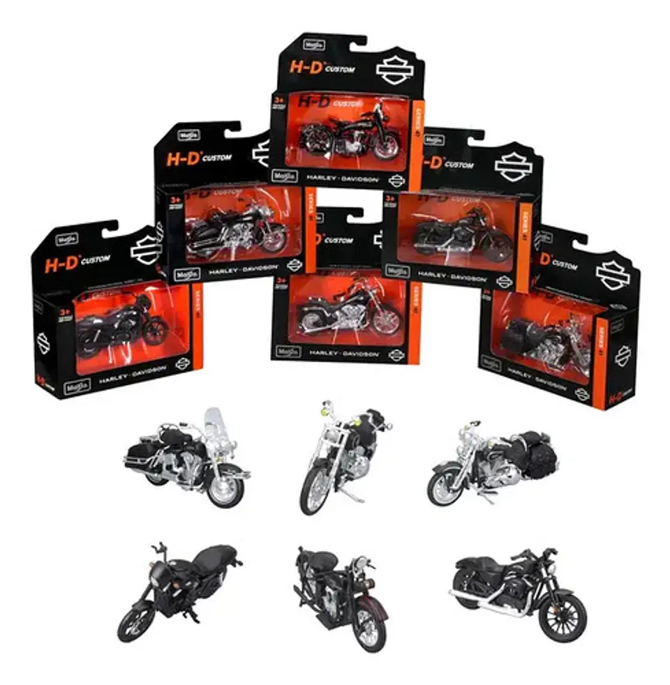 Harley-davidson 1:18 Scale Diecast Motorcycle Series Set 1