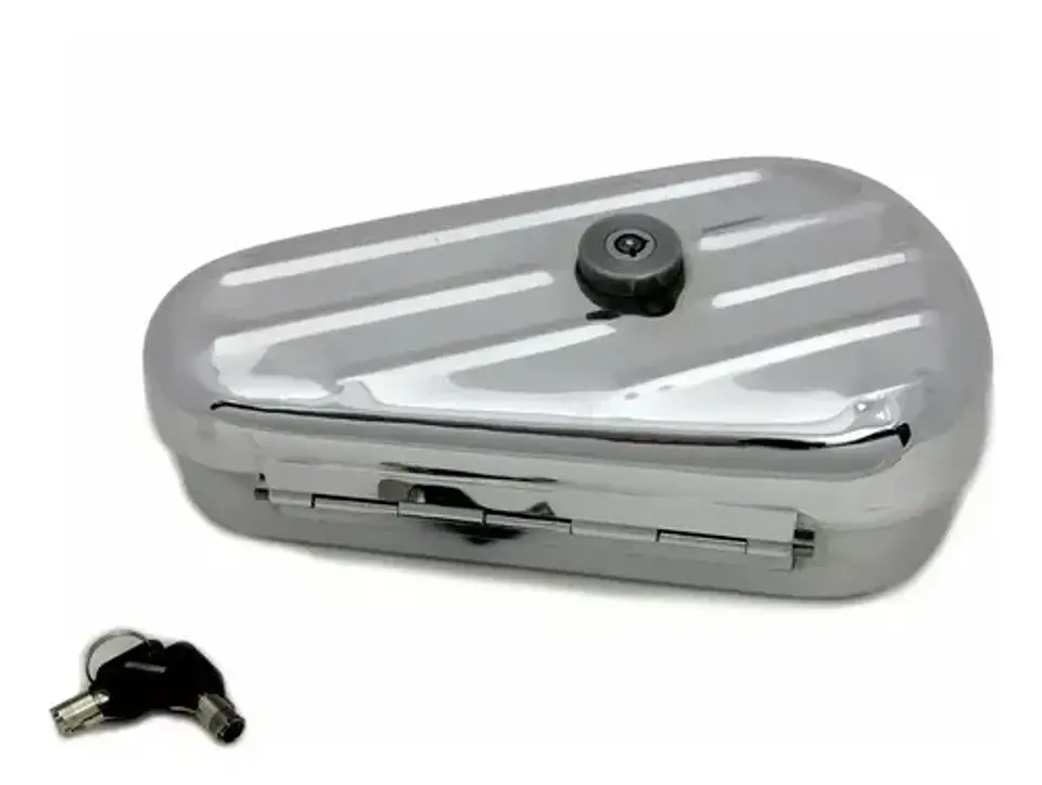 V-twin Oval Right Side Chrome Tool Box For Harley Davidson 1