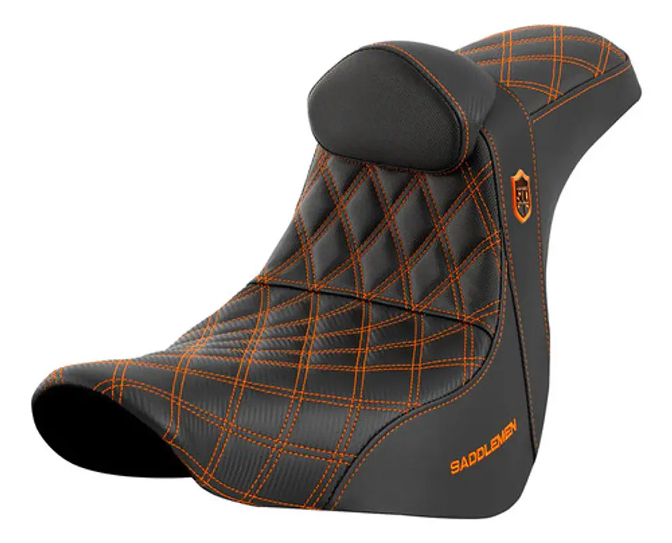 Saddlemen Pro Series Gripper Seat With Back Rest For Harley 7