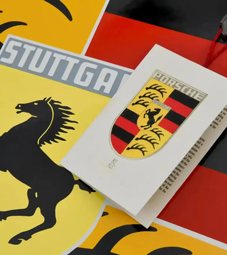 Porsche Classic Crest - Enamel Sign 4