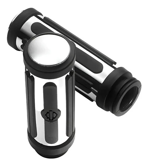 Harley-davidson Chrome And Rubber Hand Grips 1.3 Pol