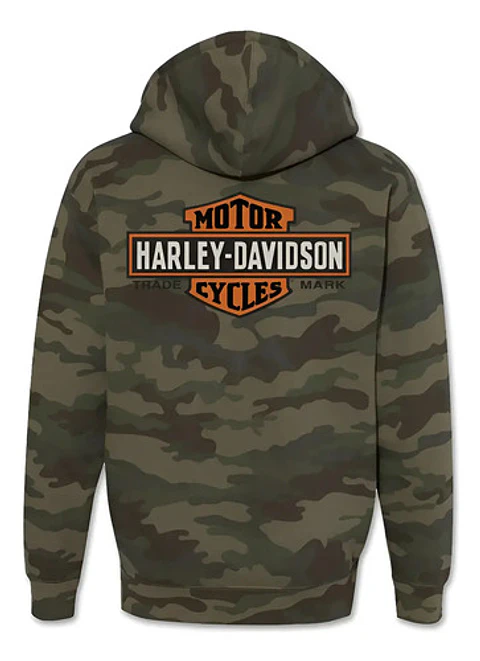 Harley-davidson Men Trademark Bar & Shield Full Zip Hoodie