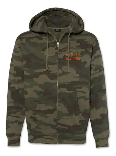 Harley-davidson Men Trademark Bar & Shield Full Zip Hoodie