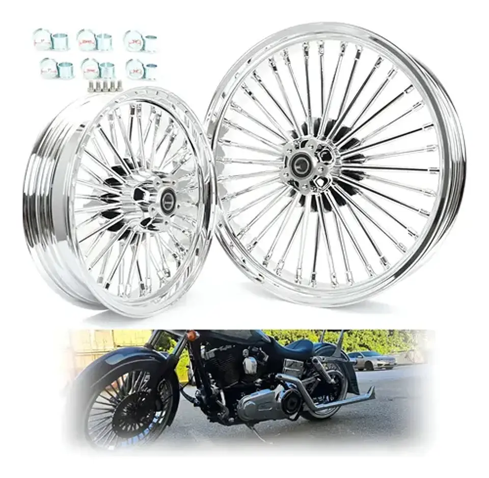 Fat Spoke Wheel Set 21x3.5 + 16x3.5 For Harley-davidson 1