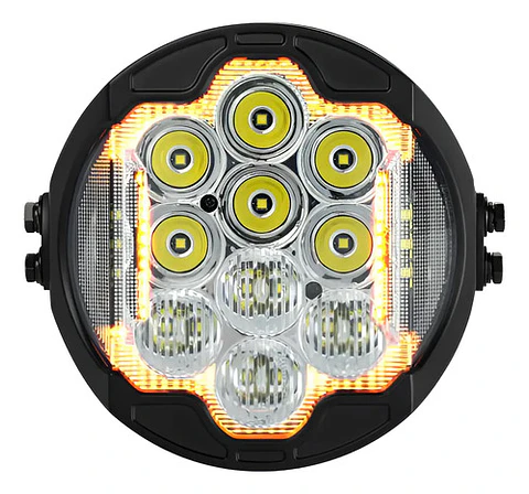 Hogworkz 7 Led Silvertooth Headlight For Harley-davidson
