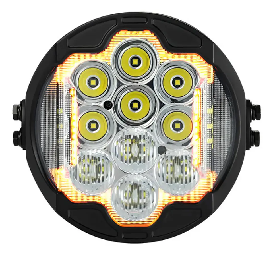 Hogworkz 7 Led Silvertooth Headlight For Harley-davidson 2