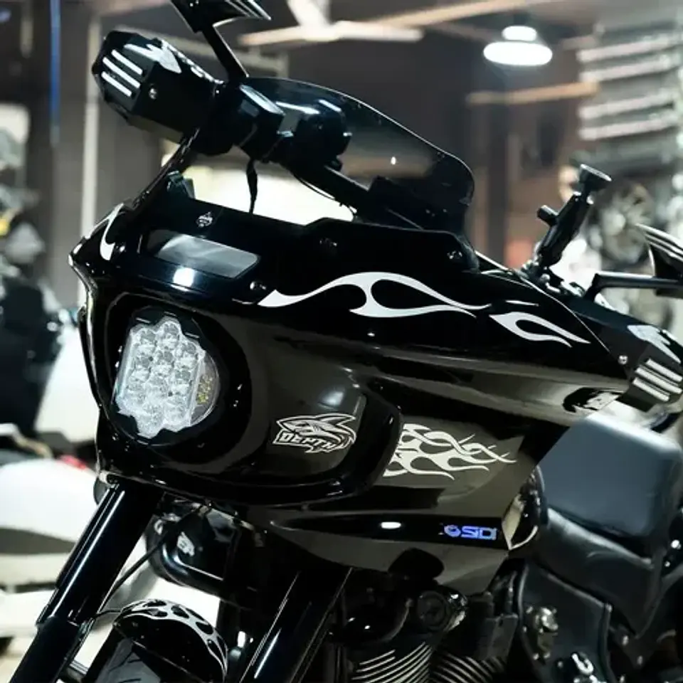 Hogworkz 7 Led Silvertooth Headlight For Harley-davidson 4
