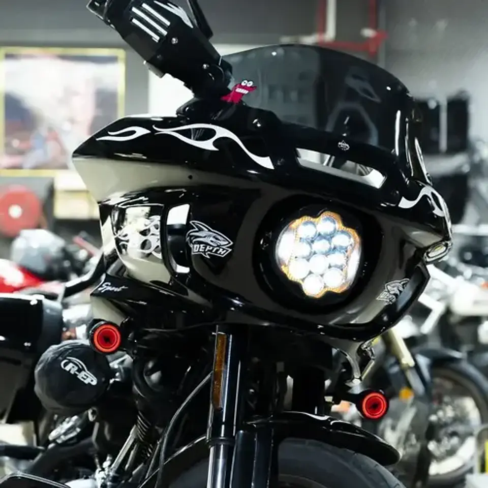 Hogworkz 7 Led Silvertooth Headlight For Harley-davidson 5