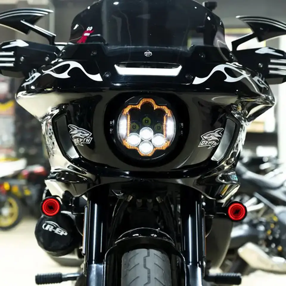 Hogworkz 7 Led Silvertooth Headlight For Harley-davidson 6