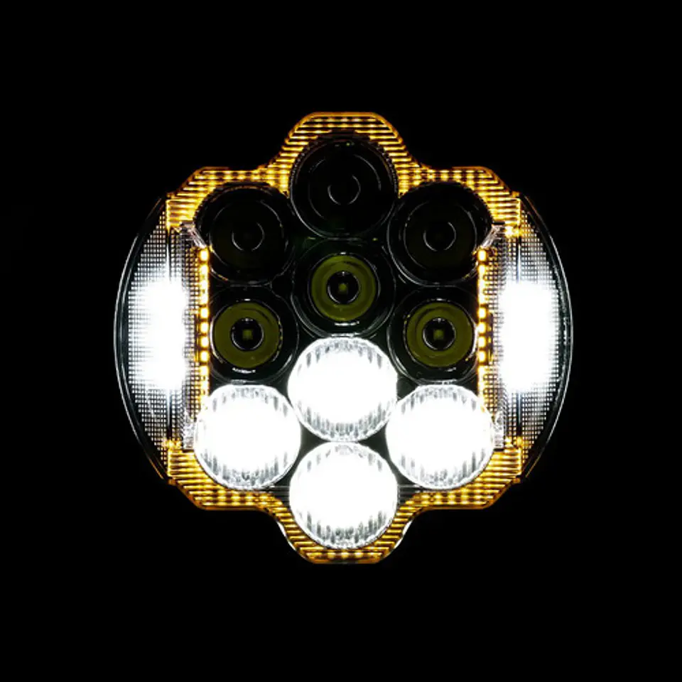 Hogworkz 7 Led Silvertooth Headlight For Harley-davidson 7