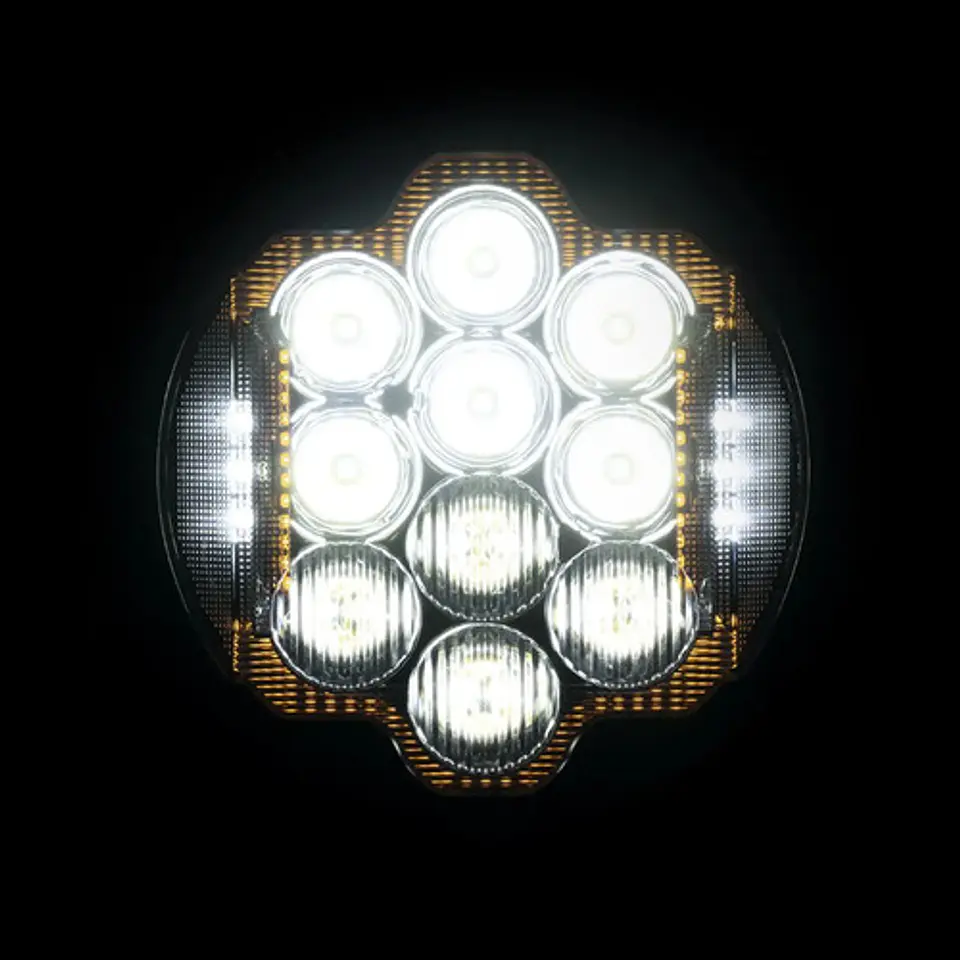 Hogworkz 7 Led Silvertooth Headlight For Harley-davidson 8