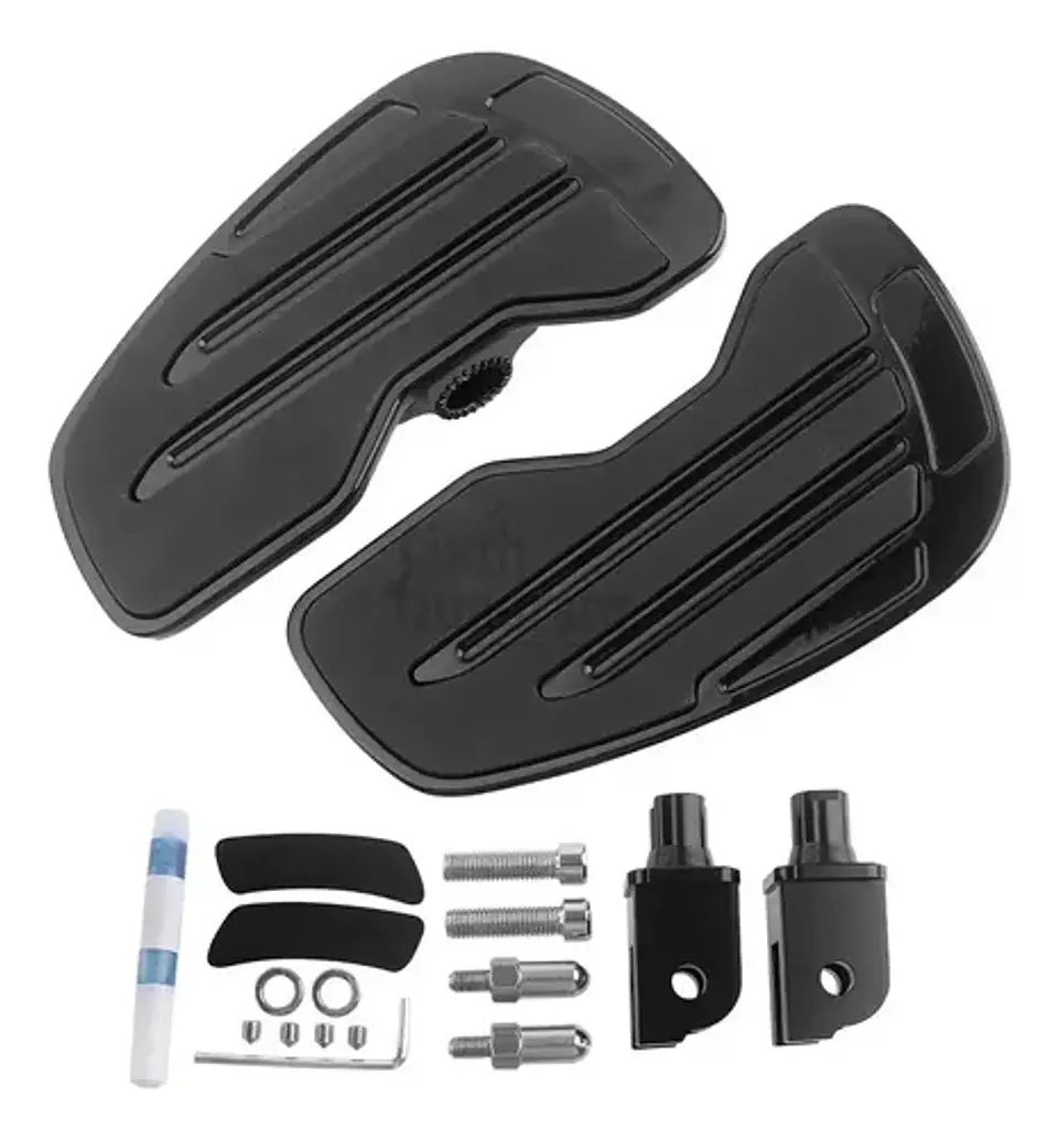Black Adjustable Driver Rider Footboards For Harley-davidson 3