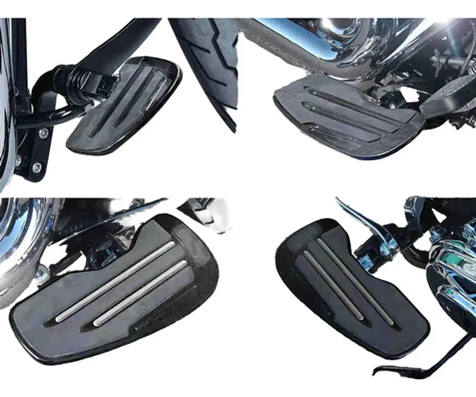 Black Adjustable Driver Rider Footboards For Harley-davidson 5