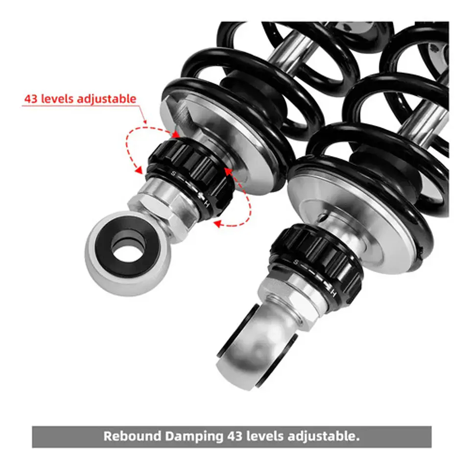 Tcmt Remote Reservoir Rear Suspension Shocks Fit Harley 23+ 6