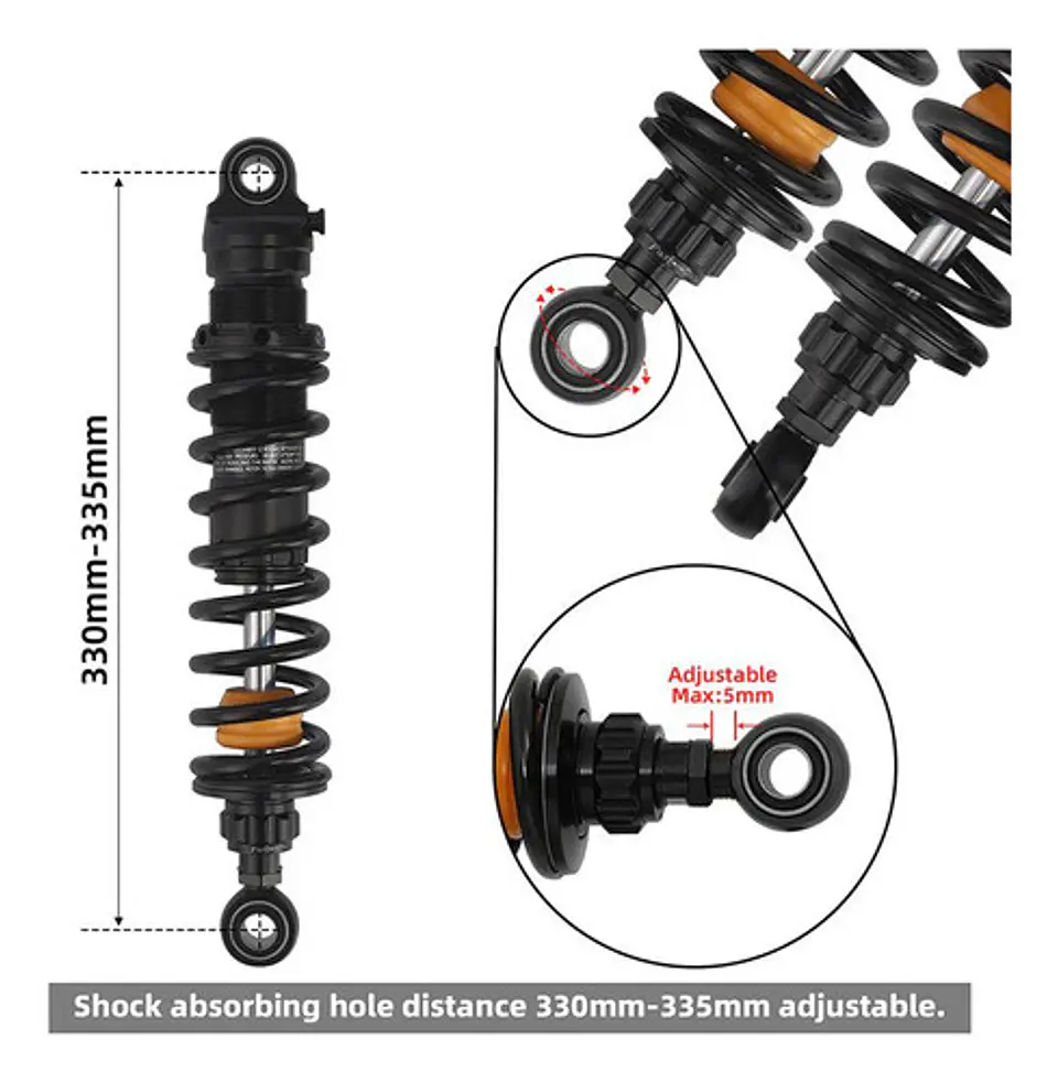 Tcmt Remote Reservoir Rear Suspension Shocks Harley 2014-25 10