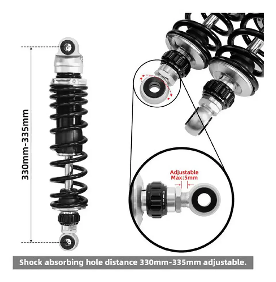 Tcmt Remote Reservoir Rear Suspension Shocks Harley 2014-22 3