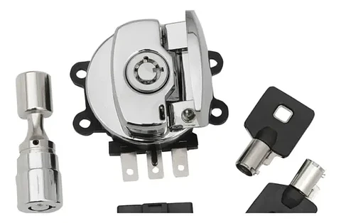 Drag Specialties Chrome Ignition Switch & Fork Lock Kit