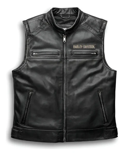 Colete Couro Harley-davidson Passing Link Leather Vest
