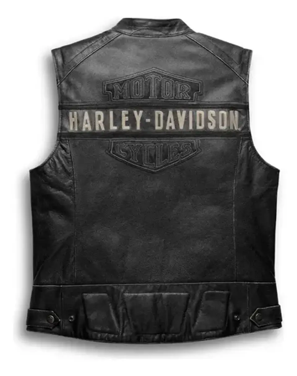 Colete Couro Harley-davidson Passing Link Leather Vest 2