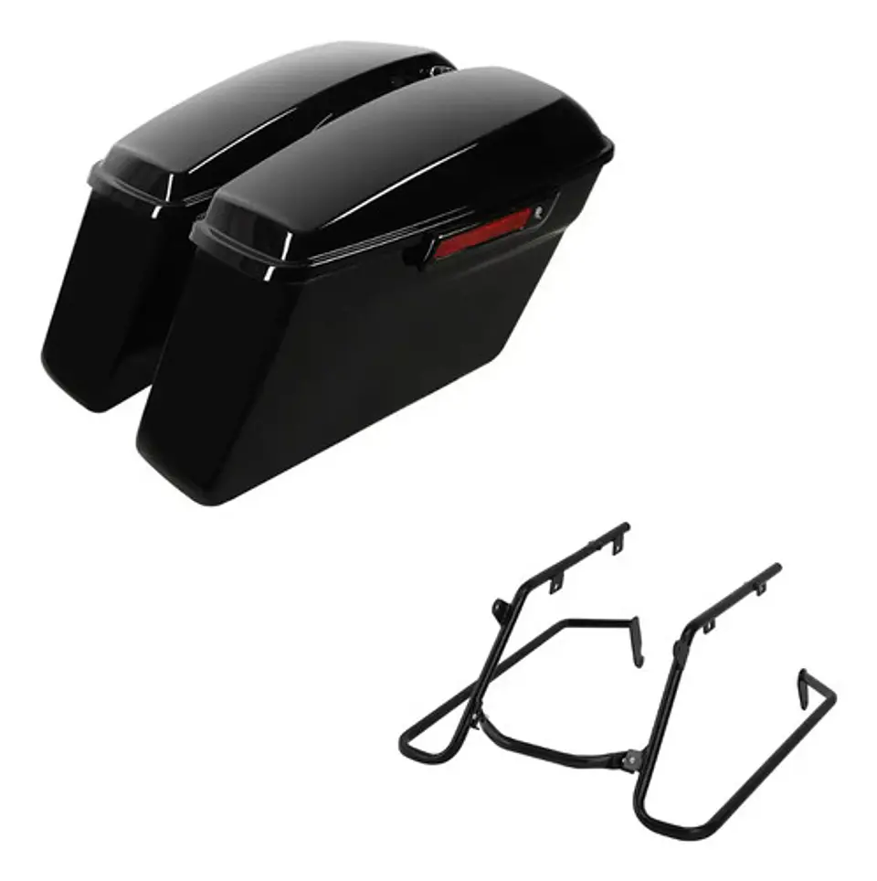 Tcmt Hard Saddlebags Black + Bracket Harley Breakout 2018-25 1