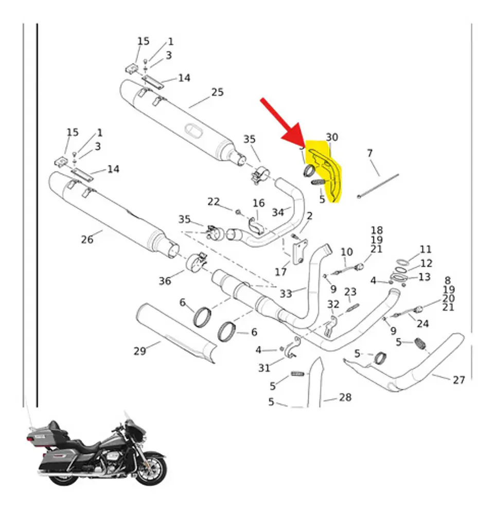 Harley-davidson 65400179 Shield Exhaust Crossover 4