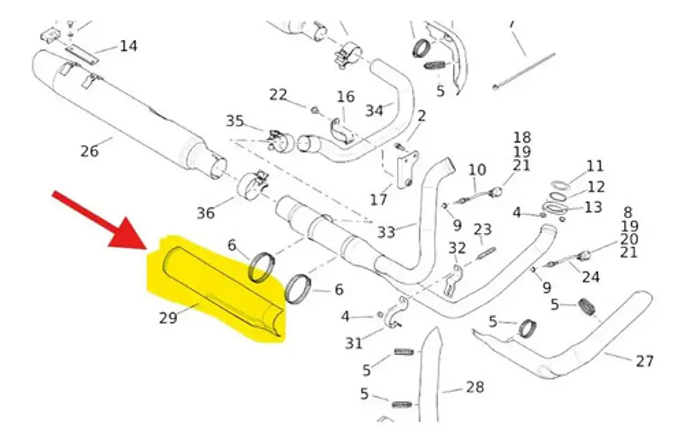 Harley-davidson 65400178 Shield Exhaust 4