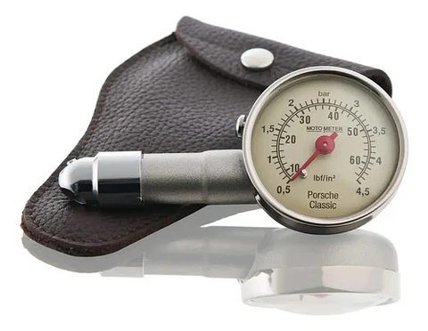 Porsche Classic Tire Pressure Gauge With Leather Case