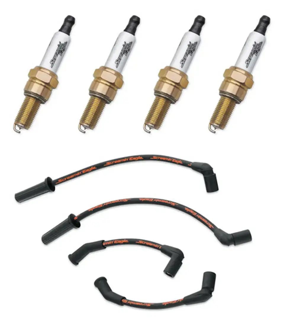 Harley-davidson Screamin Eagle Perf. Spark Plugs 4 + Wires 4 1