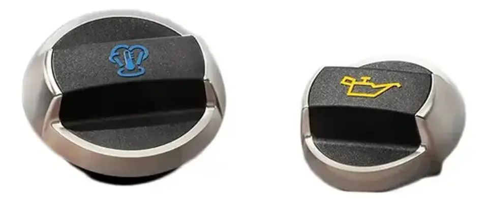 Porsche Oil And Coolant Caps In Aluminum Look For 911 (992) 3