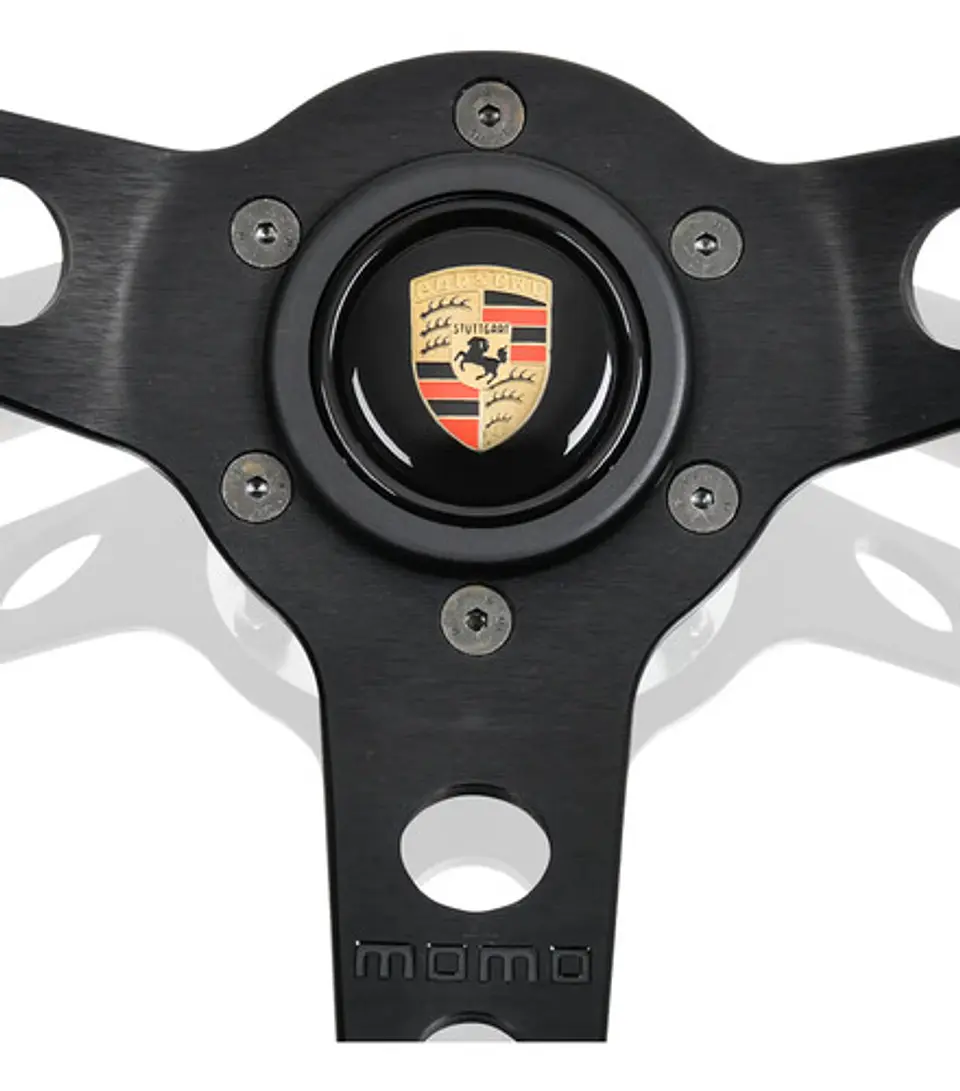 Porsche Sports Steering Wheel Leather Red + Hub Install Kit 5