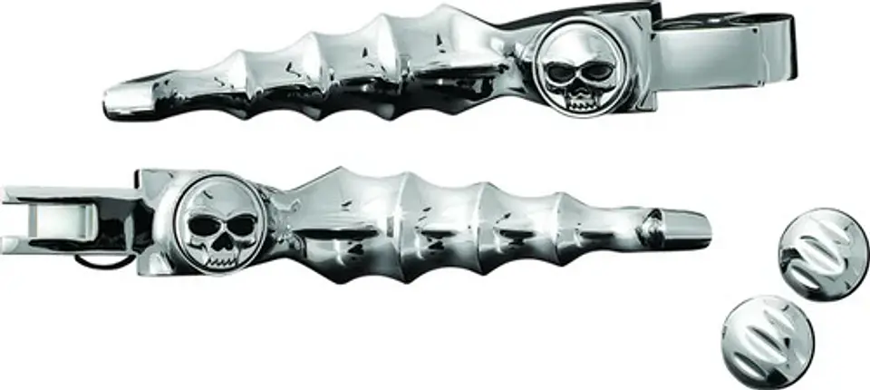 Kuryakyn Skull Zombie Levers Cable Chrome Harley-davidson 1