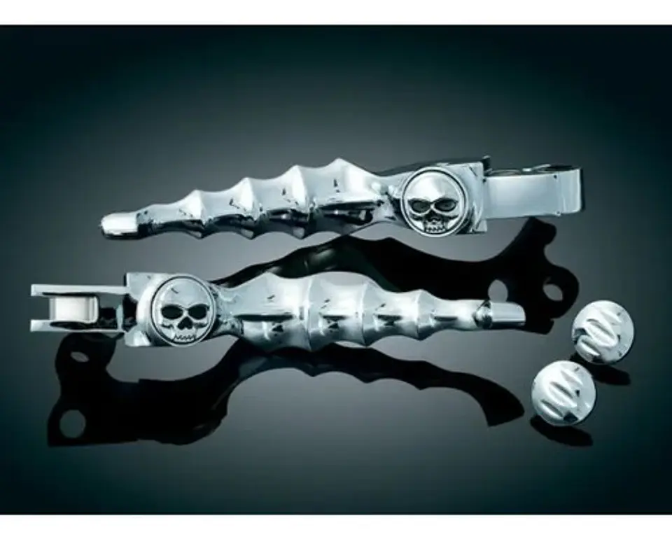 Kuryakyn Skull Zombie Levers Cable Chrome Harley-davidson 2