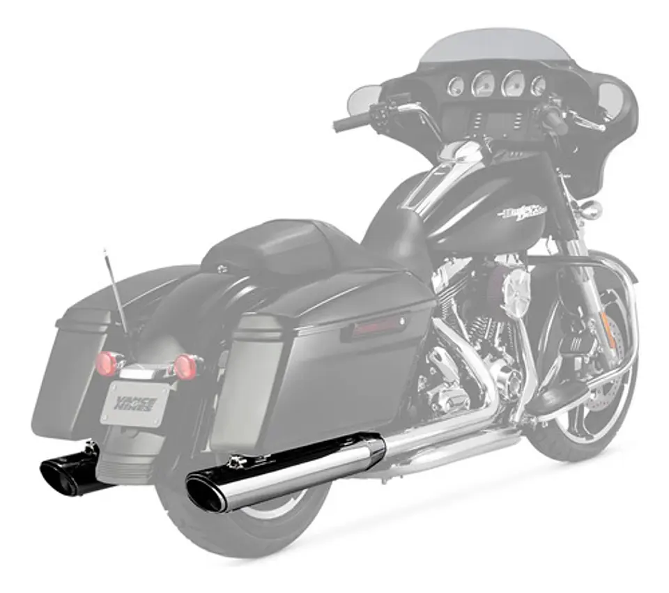 Vance Hines Twin Slash Round Slip-on Chrome Harley-davidson 1
