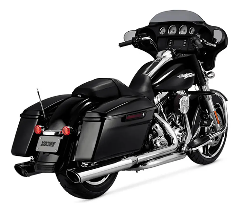 Vance Hines Twin Slash Round Slip-on Chrome Harley-davidson 4