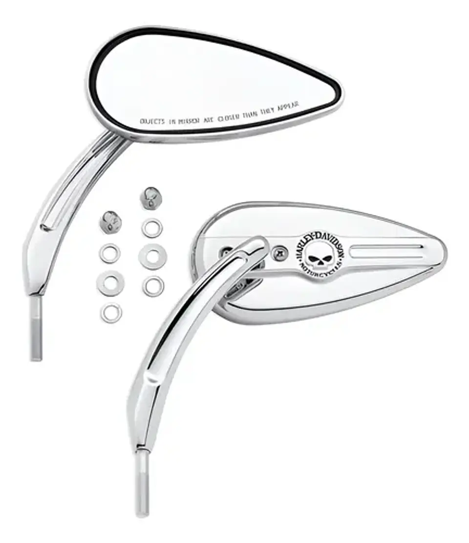 Harley-davidson Willie G Skull Teardrop Mirrors Chrome 1