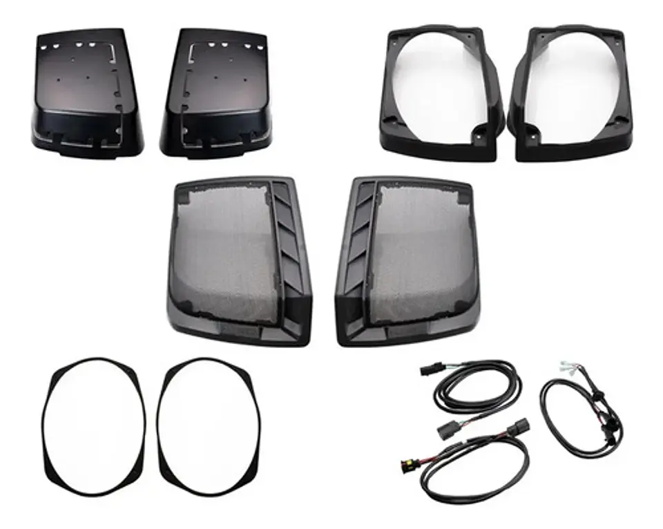 Hertz Sx690neo 6x9 Speakers + Saddlebag Lid Cut Kit Harley 3