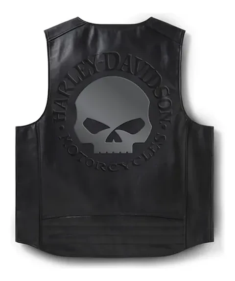 Harley-davidson Men Willie G Skull Leather Vest