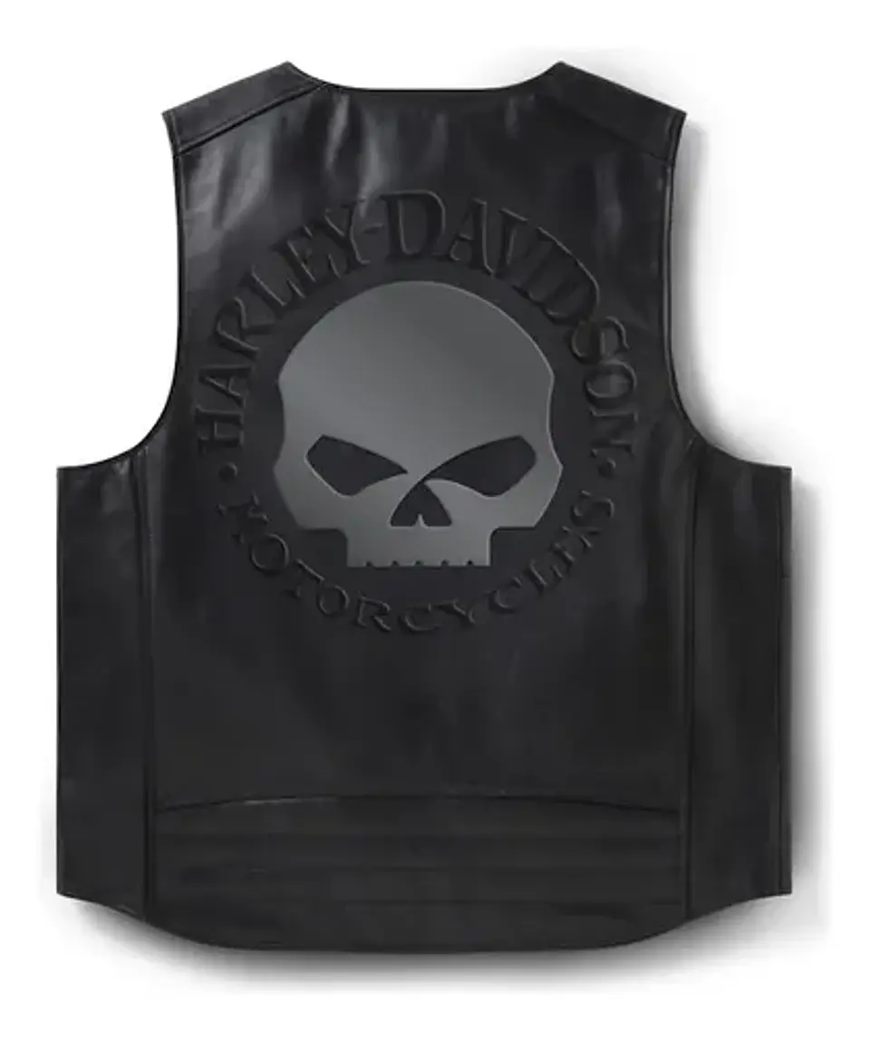 Harley-davidson Men Willie G Skull Leather Vest 1