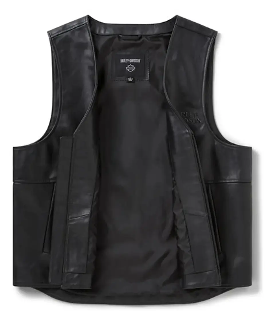 Harley-davidson Men Willie G Skull Leather Vest 3