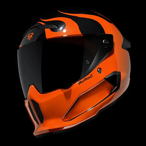 Capacete Ruroc Flames At4.0 Street + Viseira Fumê