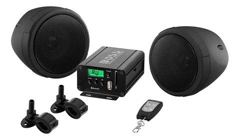 Alto Falantes Boss Moto 3 Pol. + Amplificador 600w Bluetooth