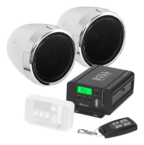 Alto Falantes Boss Moto 3 Pol. E Amplificador 600w Bluetooth