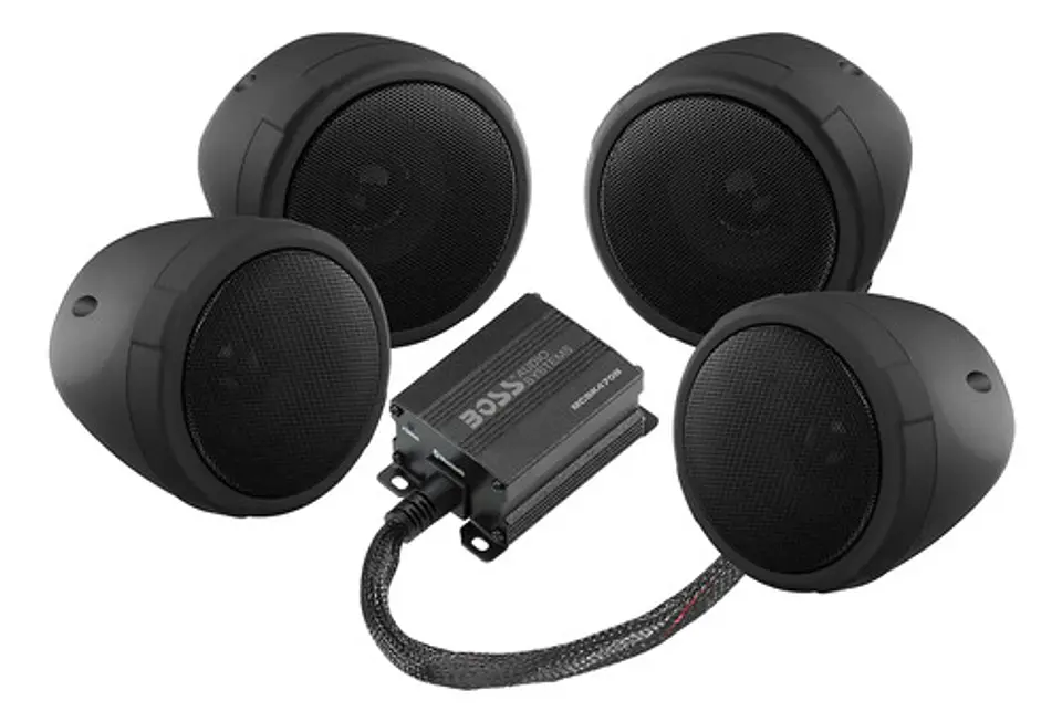 Alto Falantes Boss Moto 3 Pol. Amplificador 1000w Bluetooth 2