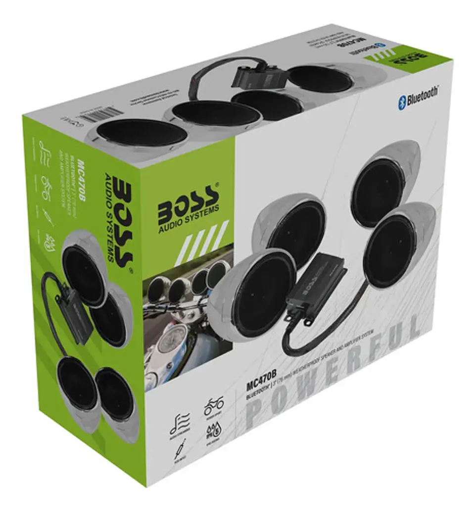 Alto Falantes Boss Moto 3 Pol Amplificador 1000w Bluetooth 5
