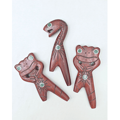 Autoaplicador KURIPE Rana y Serpiente Palo sangre y turquesa 